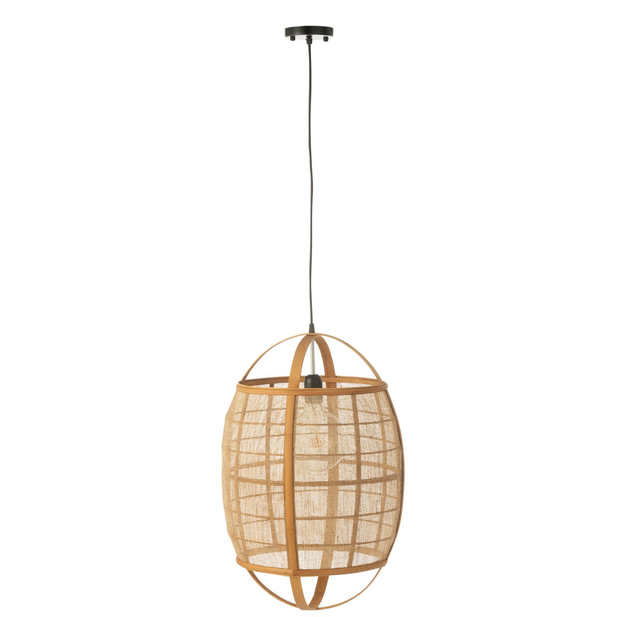 J-Line - Lampe suspendue Ion Lin/Bambou Naturel Small