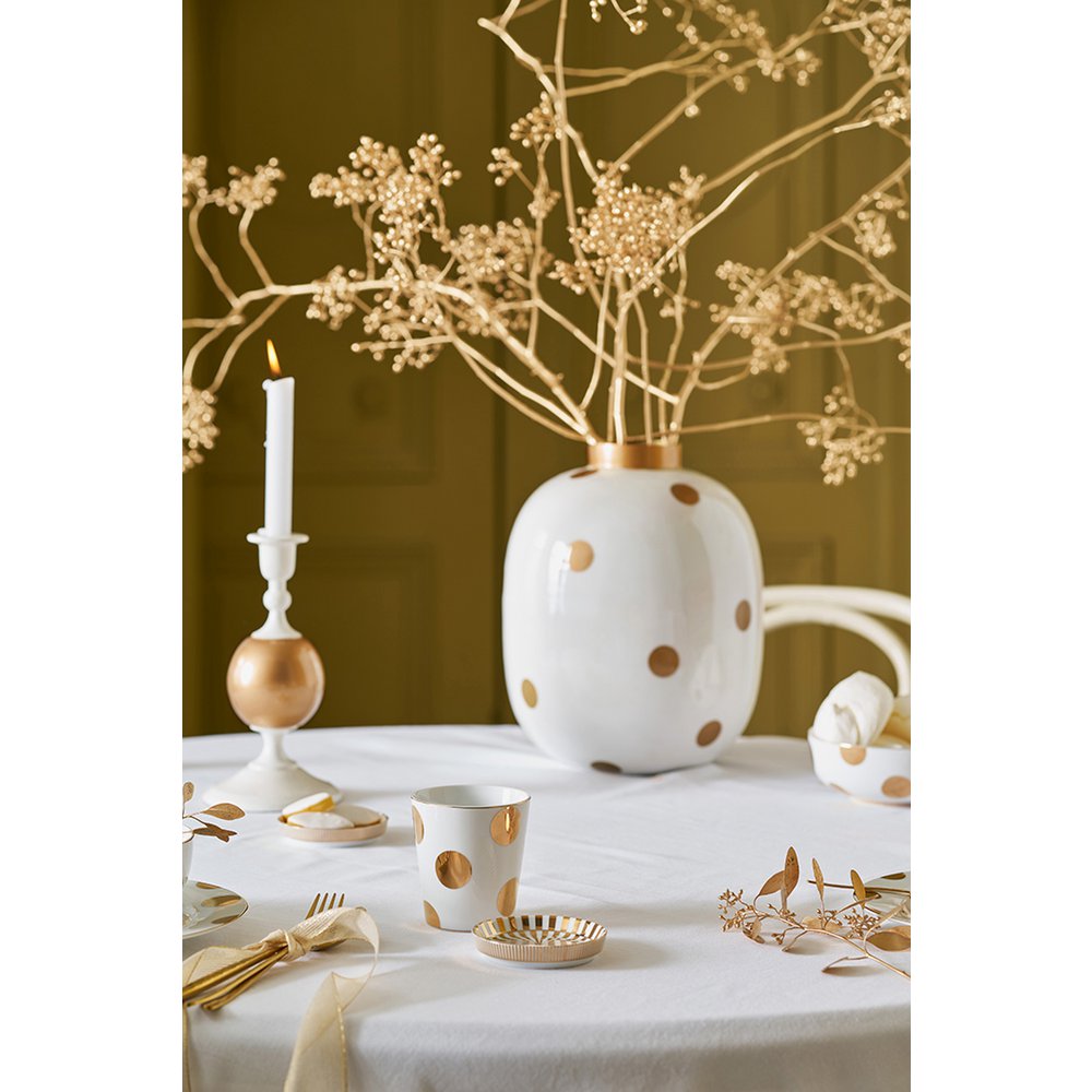 Pip Studio - Candle Holder Metal Sphere Small White-Gold 24cm