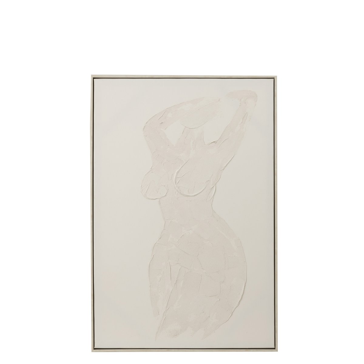 J-Line - Tableau Femme Abstraite - Toile/Peinture - Blanc