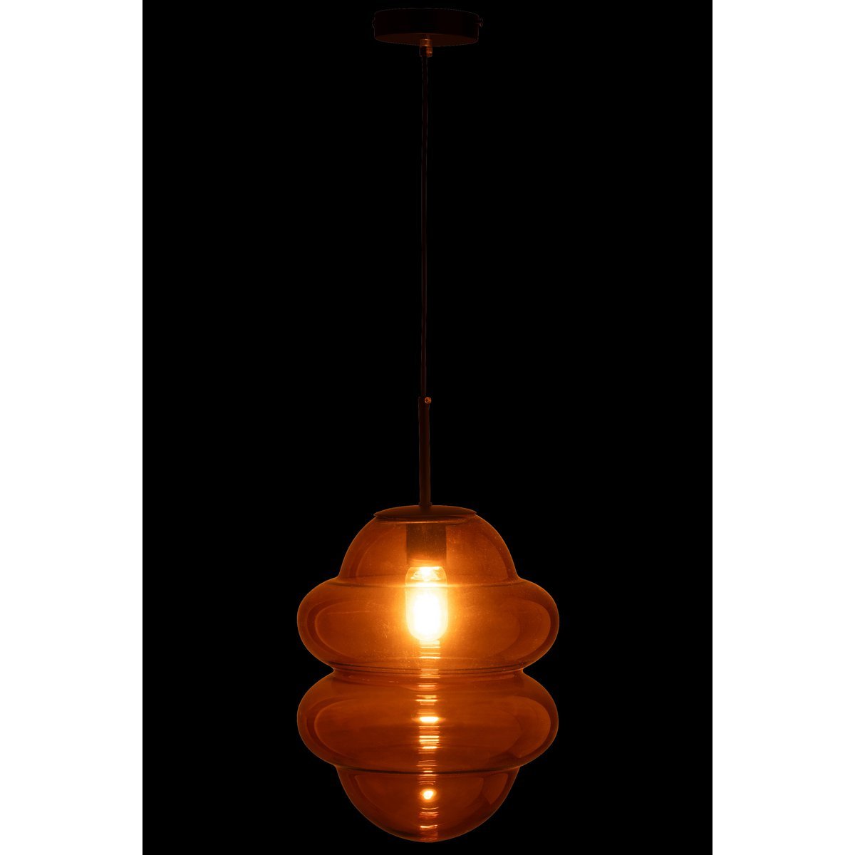 J-Line - Lampe Suspendue Honey Spoon Verre Marron