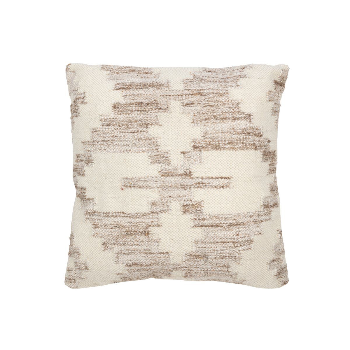 J-Line - Coussin Ethnique Croix - Laine/Coton - Crème/Beige