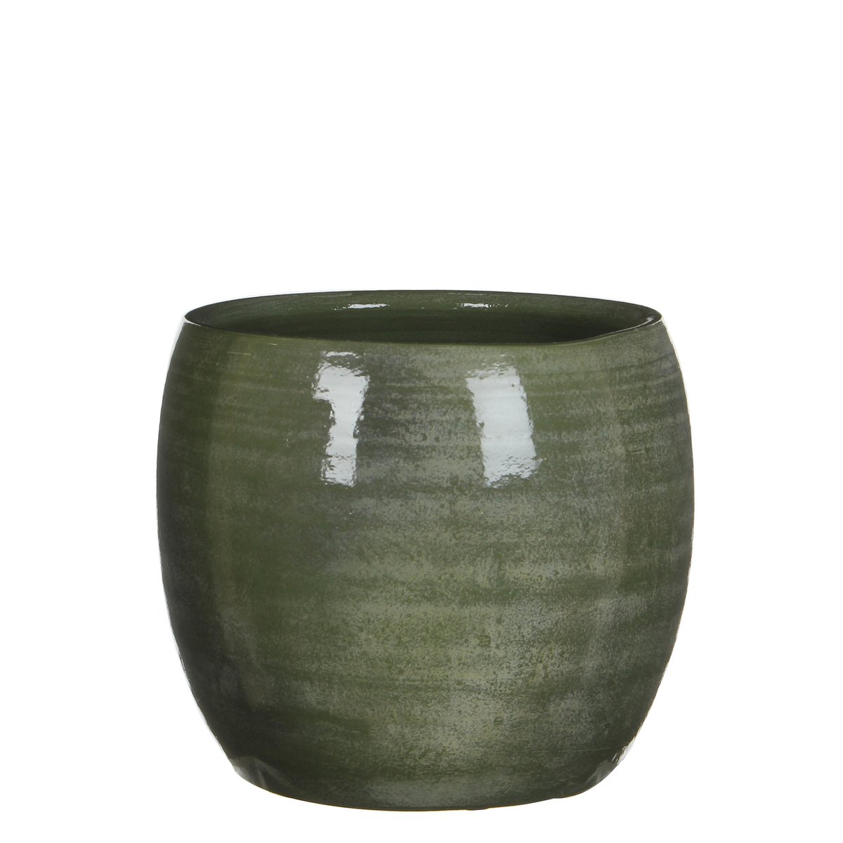 Mica Décorations - Pot de Fleur Lester - H22 x Ø24 cm - Terre Cuite - Vert