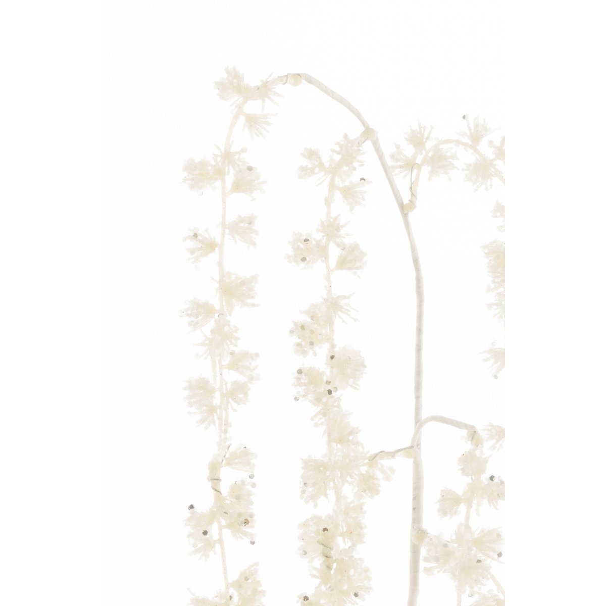 J-Line - Branche Suspendue Glitter Plastique Blanc