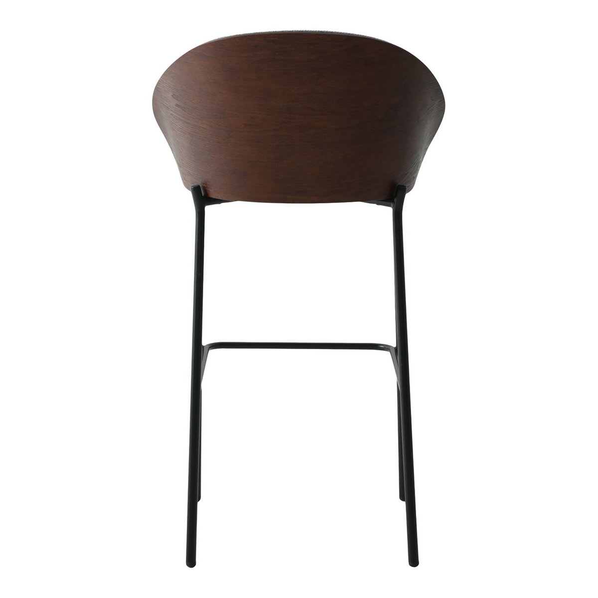 House Nordic - Canelas Bar Chair - Barstuhl, hellgrau mit dunkelbrauner Rückenlehne und schwarzen Beinen - 2er-Set