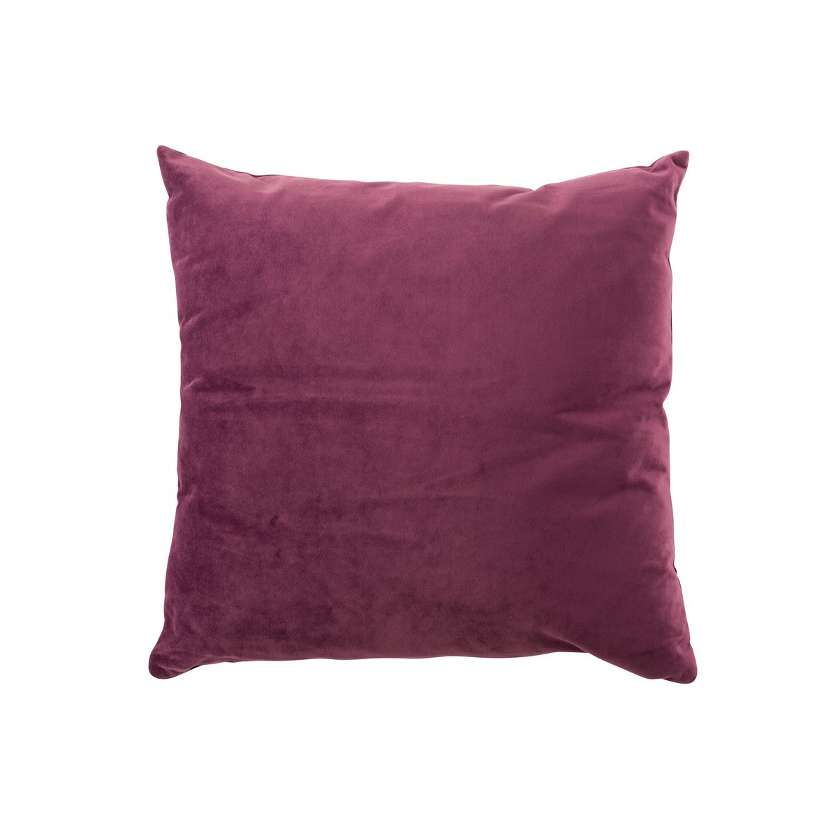 J-Line - Coussin Carré - Velours - Violet Foncé