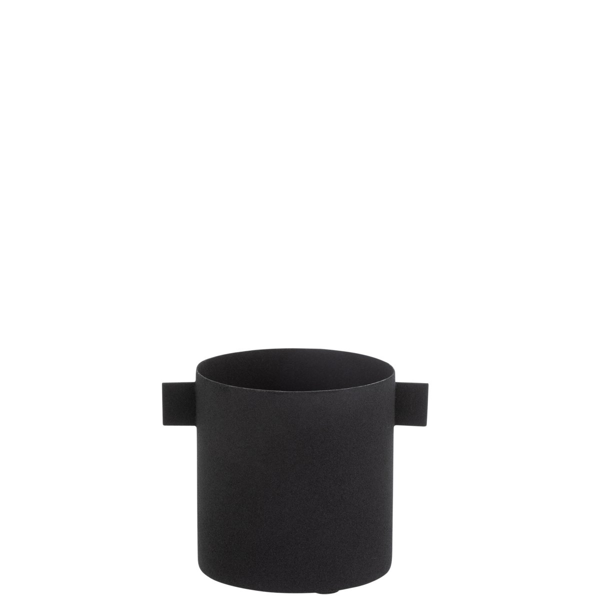 J-Line - Pot de Fleurs Rond - Fer - Noir - Petit - Ø11,00cm