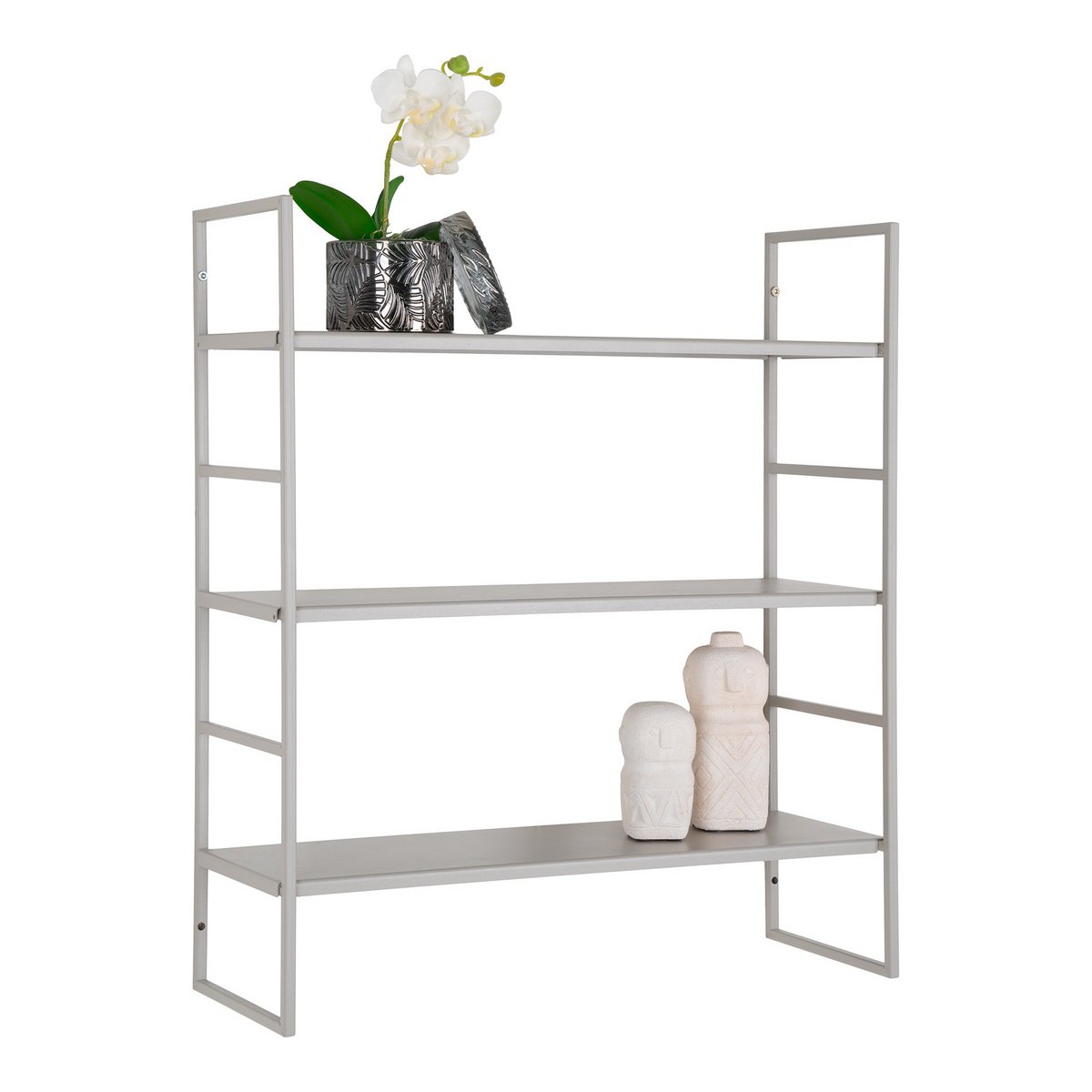 House Nordic - Beja Shelves - Etagères, acier, gris froid, 3 étagères, 48x17x55 cm