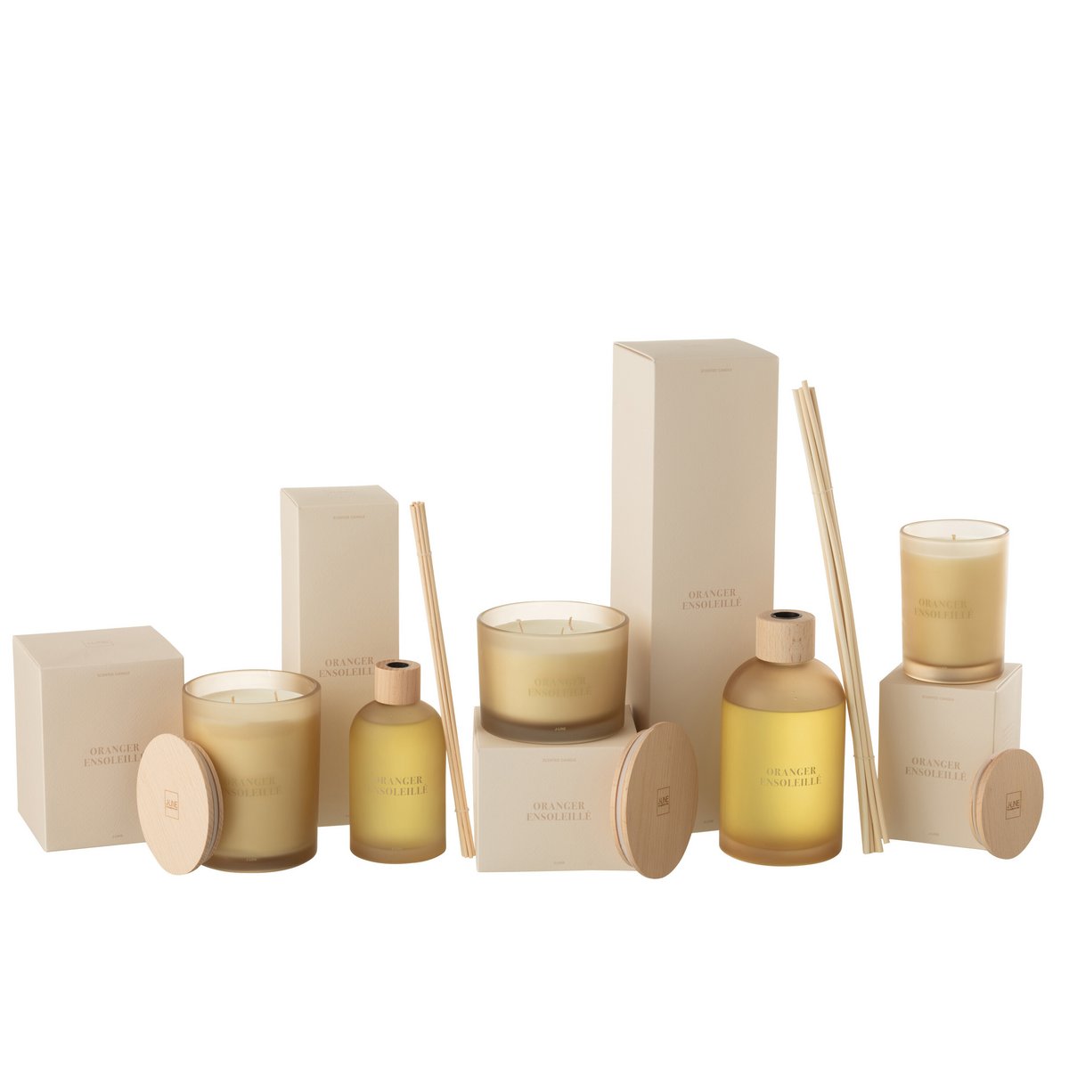 J-Line - Huile parfumée + Sticks - Accords Essentiels - Oranger Ensoleillé