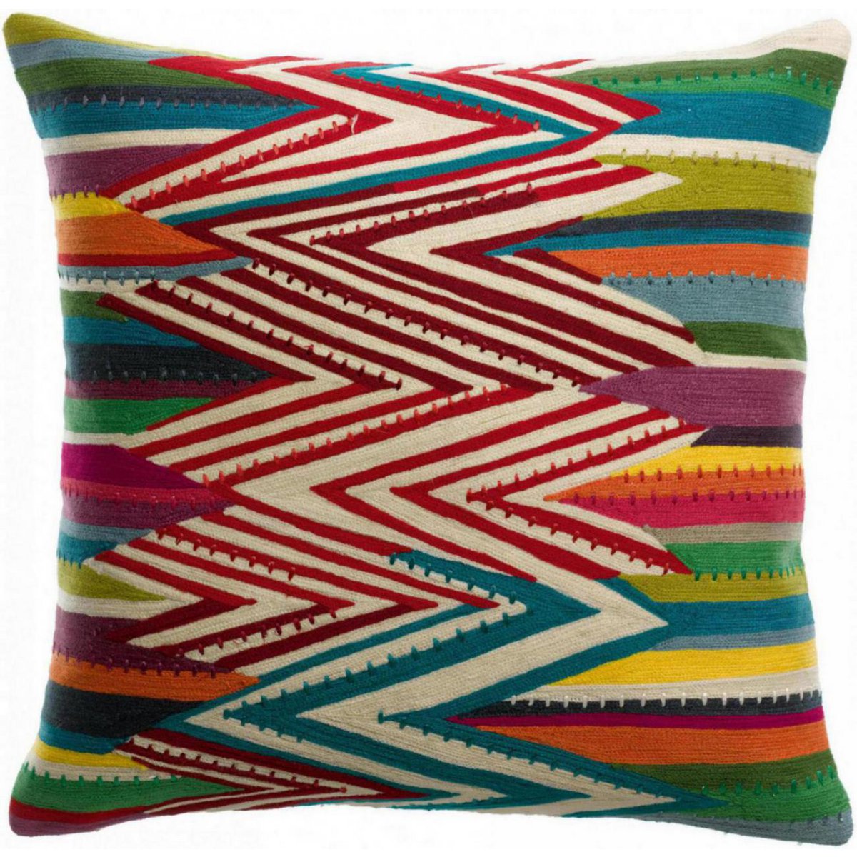 VIVARAISE - Coussin brodé multicolore Zuma 45 x 45