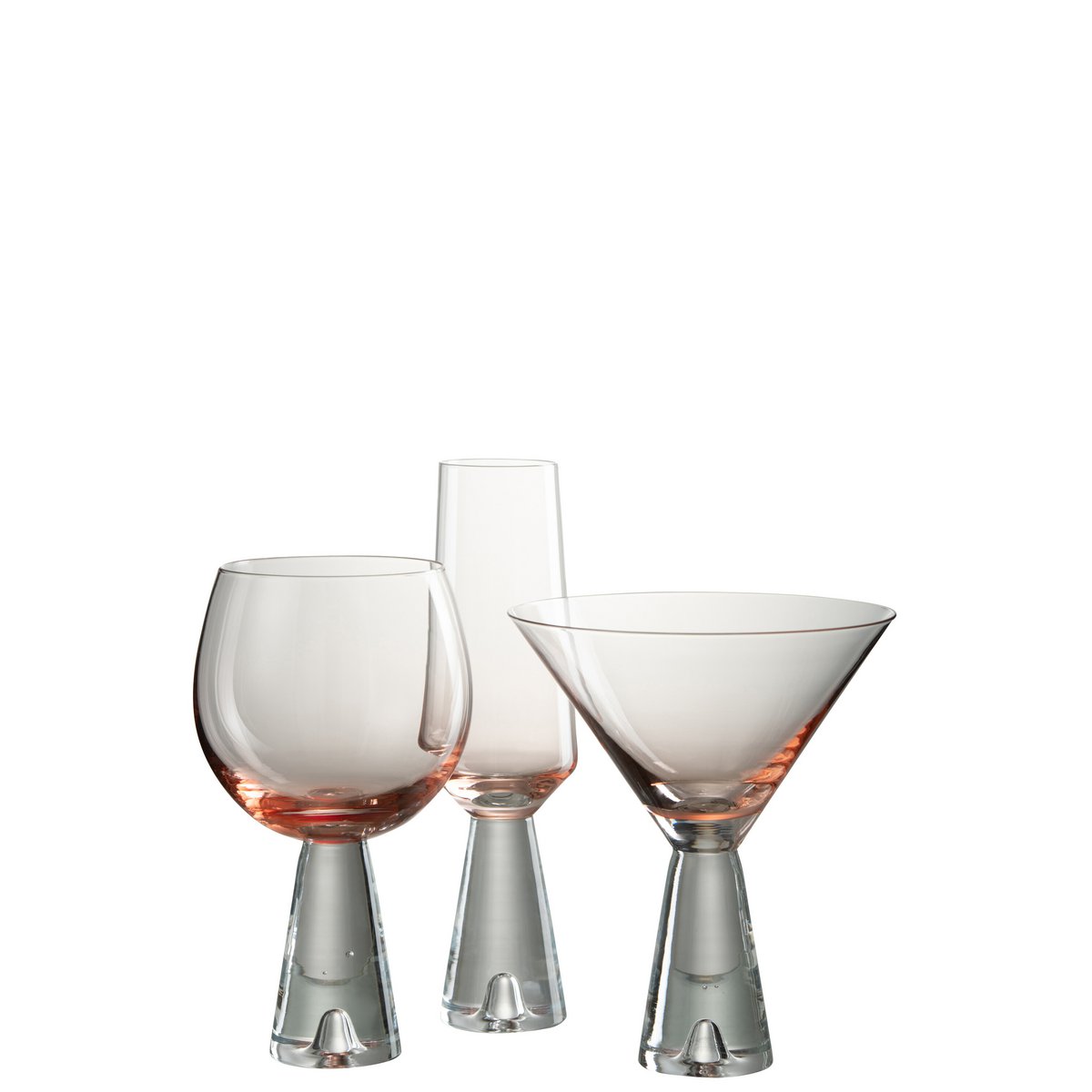 J-Line - Verre à Cocktail Lewis - Verre - Transparent/Orange