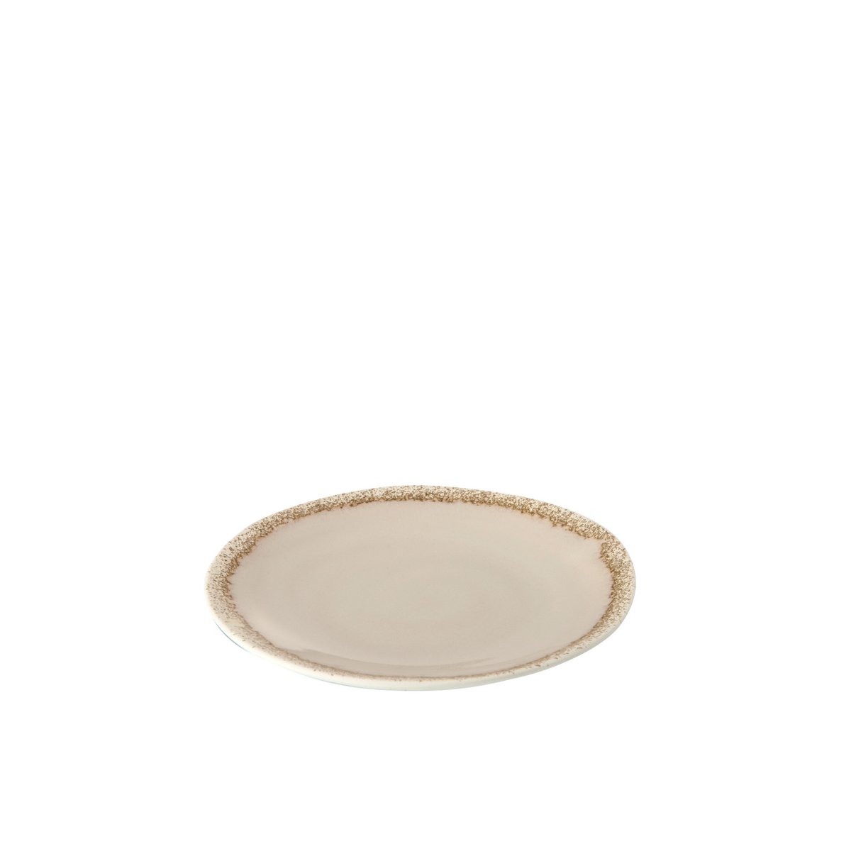 J-Line - Assiette Rugueuse Beige S 14,5x14,5x2,2cm