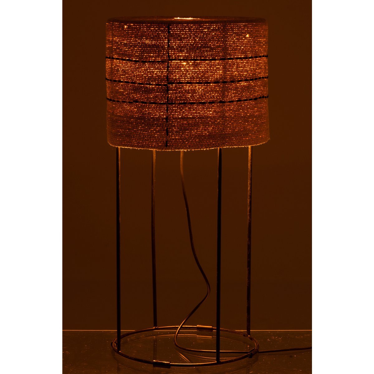 J-Line - Lampe de table 'Doted line' (Noir, Naturel)