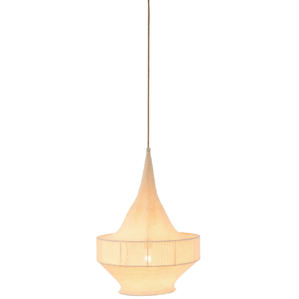 J-Line - Lampe Suspendue Tricotée Main Beige Small