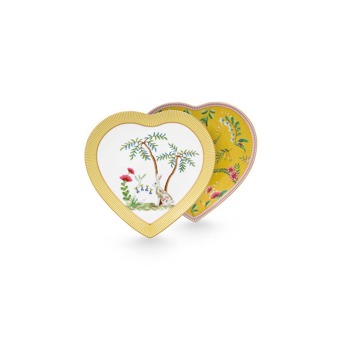 Pip Studio - Set/2 Heart Shape Plates La Majorelle Yellow 21.5cm