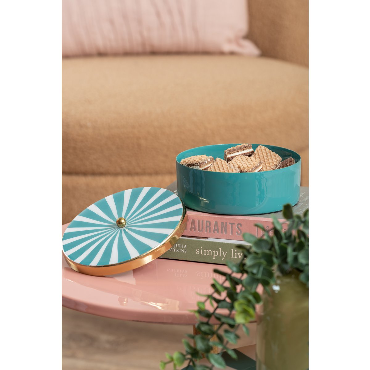 Present Time - Boîte de Rangement Candy Swirl Ronde - PT4203BL