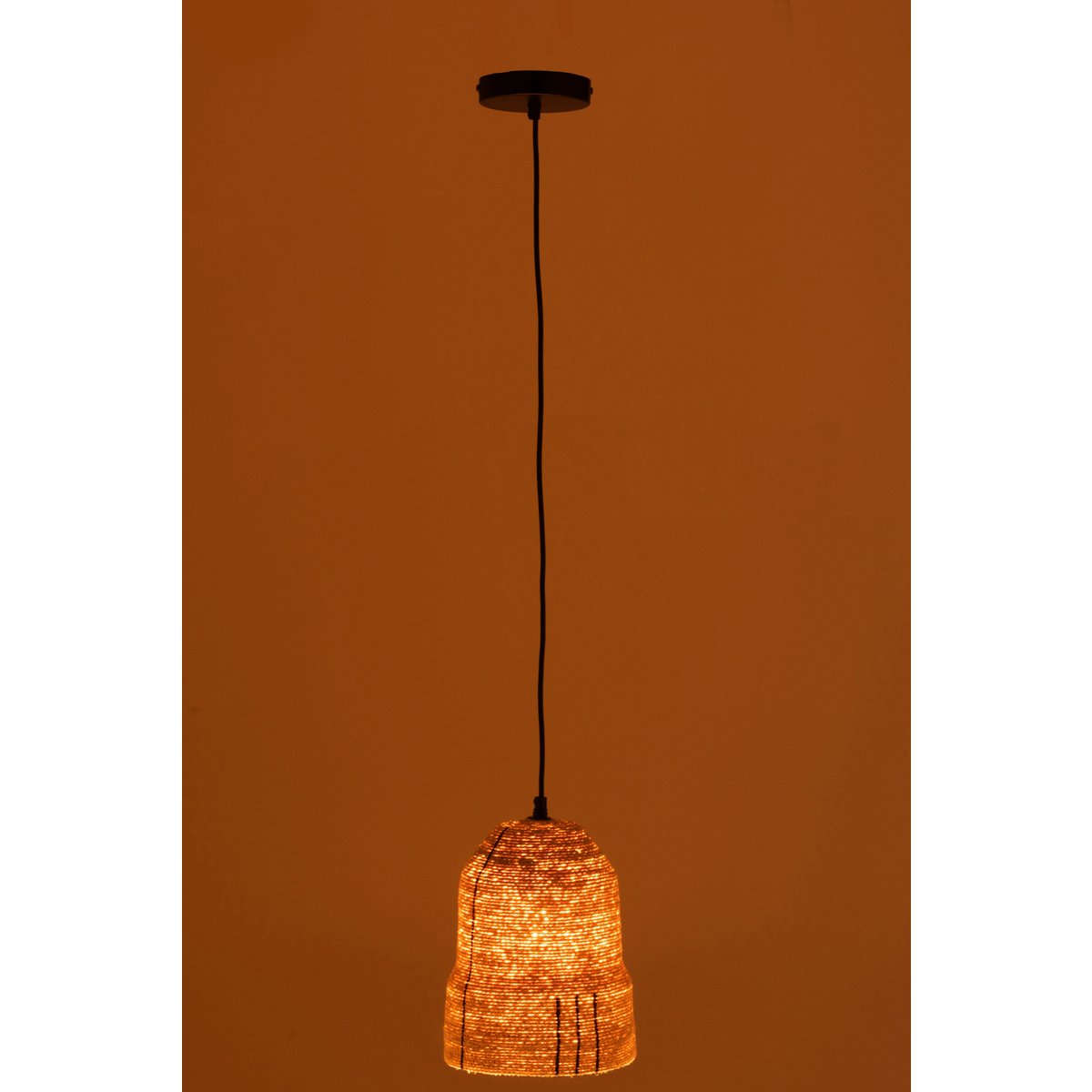 J-Line - Lampe Suspendue Lines Seagrass Naturel/Noir