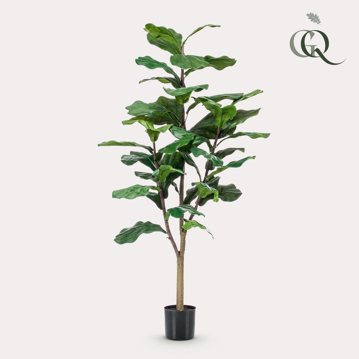 Green BoutiQ - Kunstplant - Ficus Lyrata - Tabaksplant - 120 cm