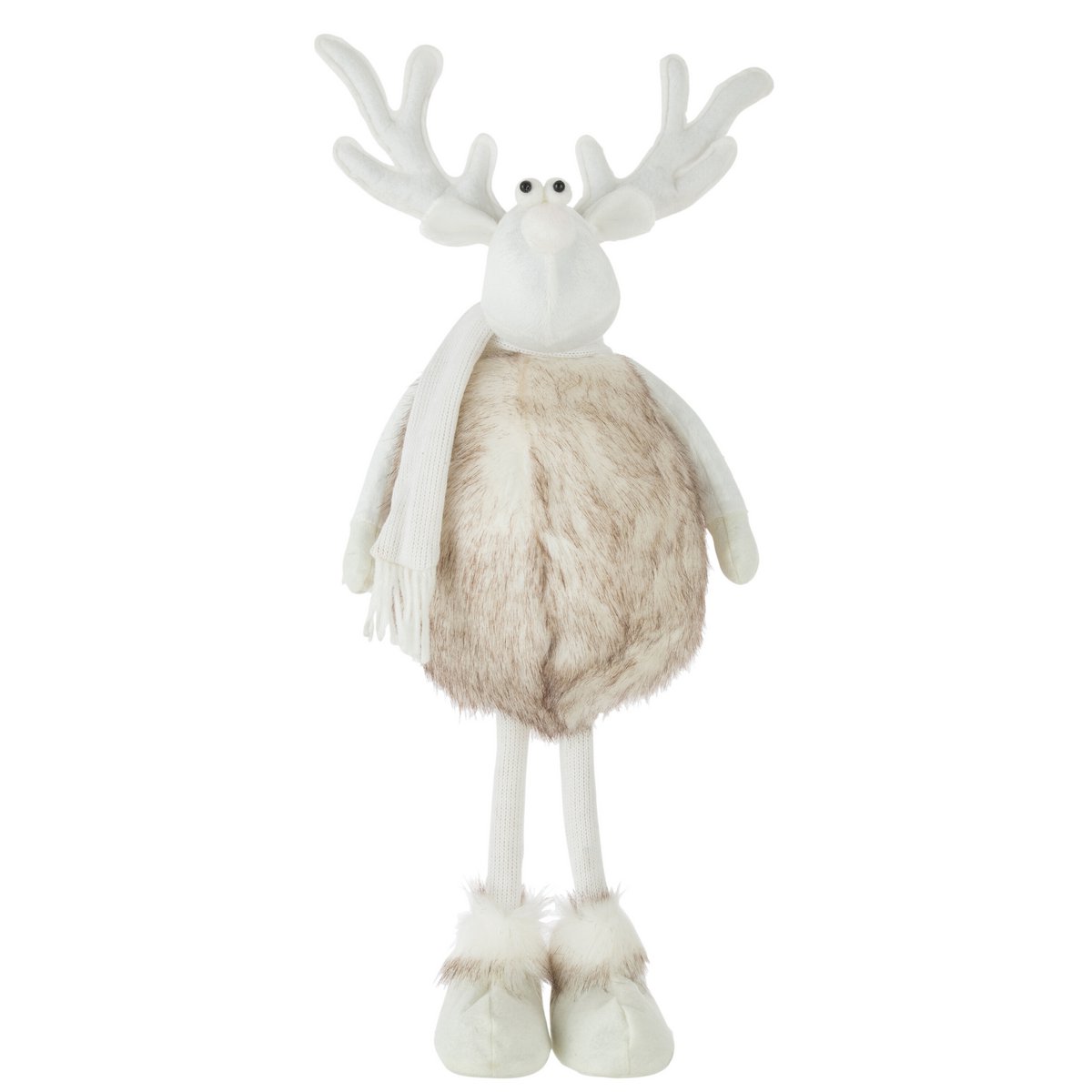 J-Line - Figurine décorative de Noël 'Renne debout' (Taille L, Beige)