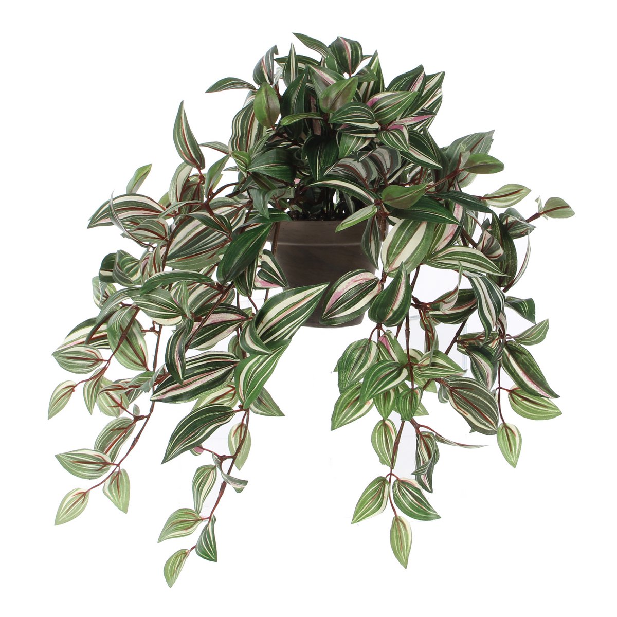 Mica Decorations - Tradescantia Kunst Hangplant in Bloempot Stan - H45 x Ø25 cm - Groen