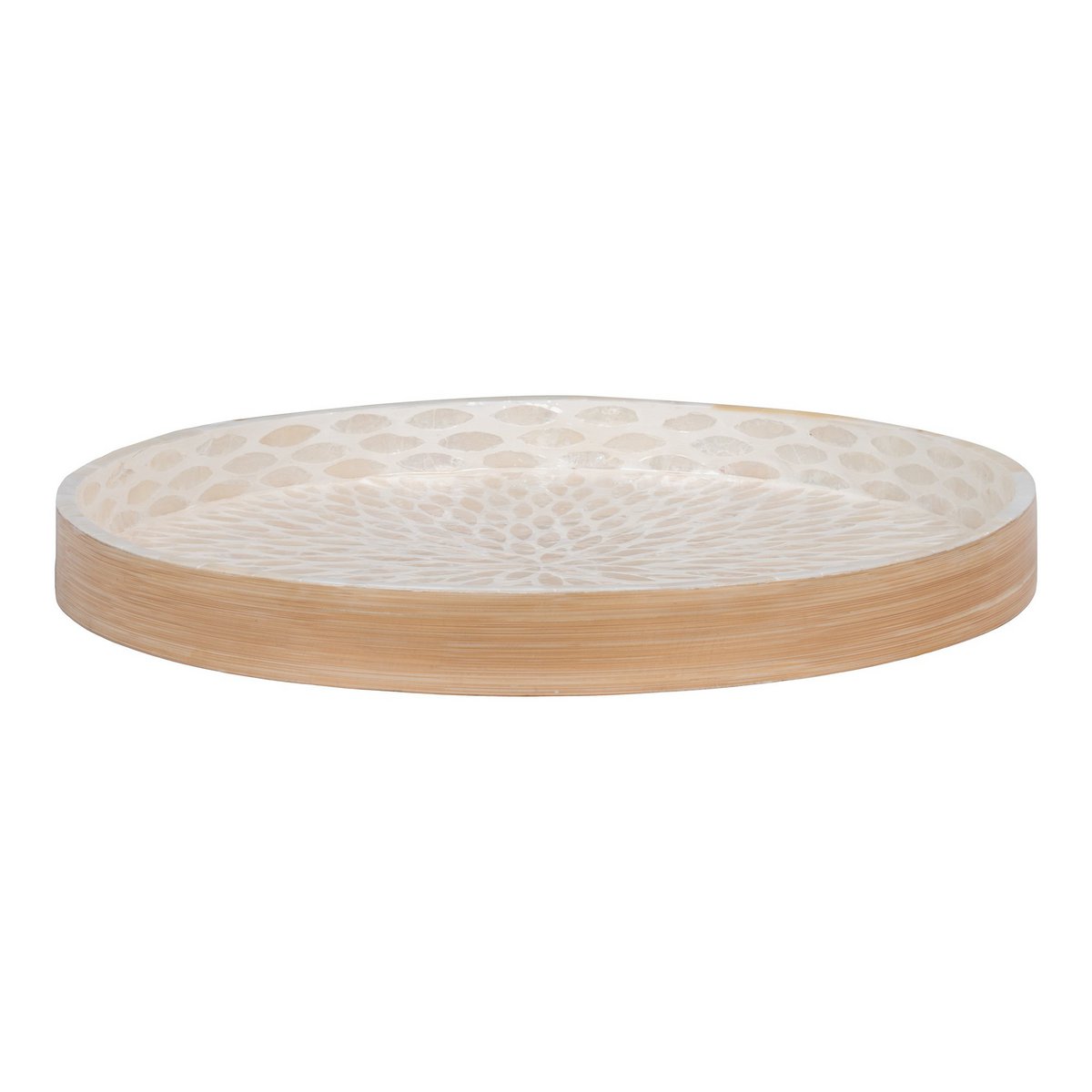 House Nordic - Plateau - Plateau, bambou/capiz, beige, 40x40x3,5 cm