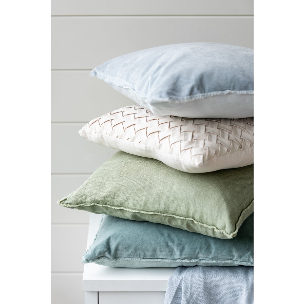 J-Line - Coussin Tissé - Polyester - Menthe