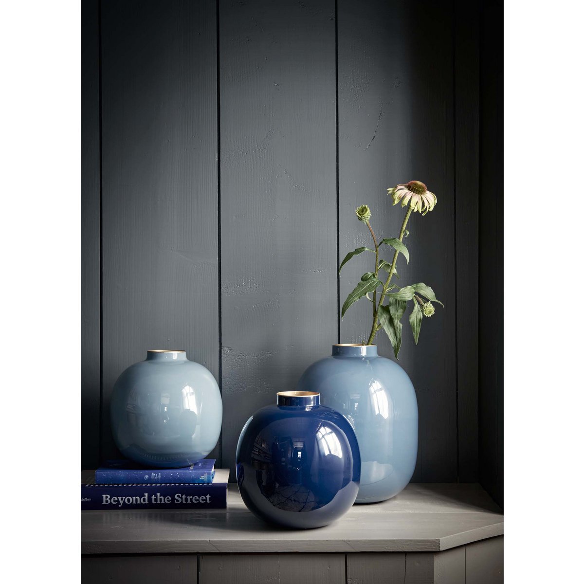 Pip Studio - Vase Metal Blue 23cm