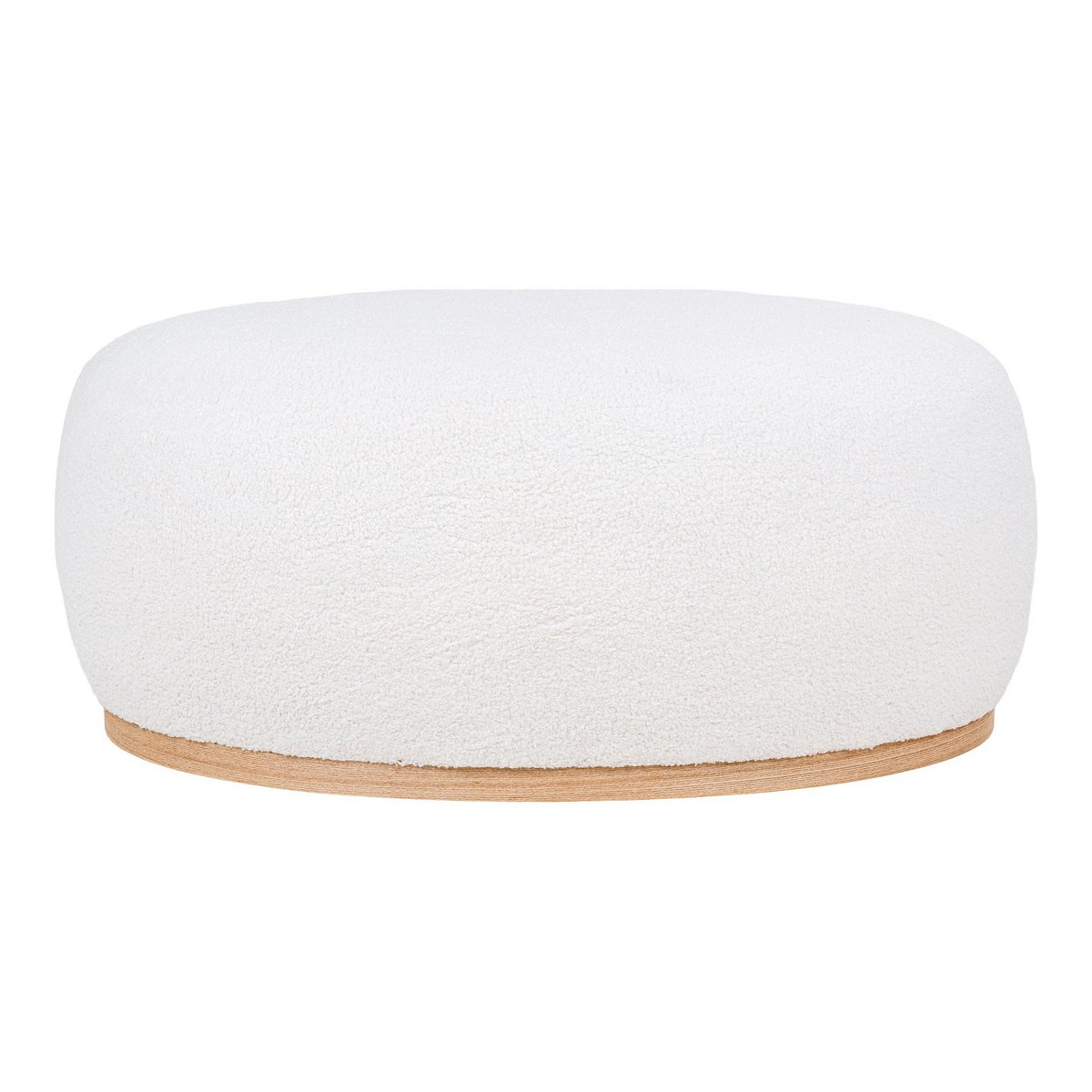 House Nordic - Manhattan Pouf - Pouf, lockig, weiß, 54,5x88,5x36 cm, HN1235