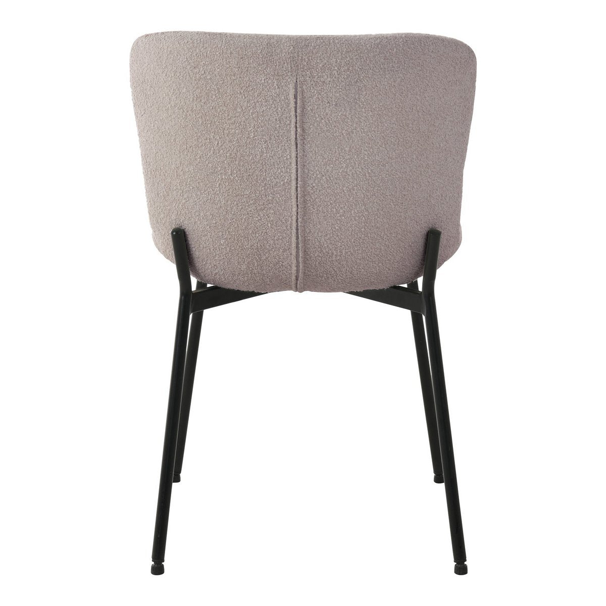 House Nordic - Maceda Dining Chair - Eetkamerstoel in bouclé, beige met zwarte poten - Set van 2