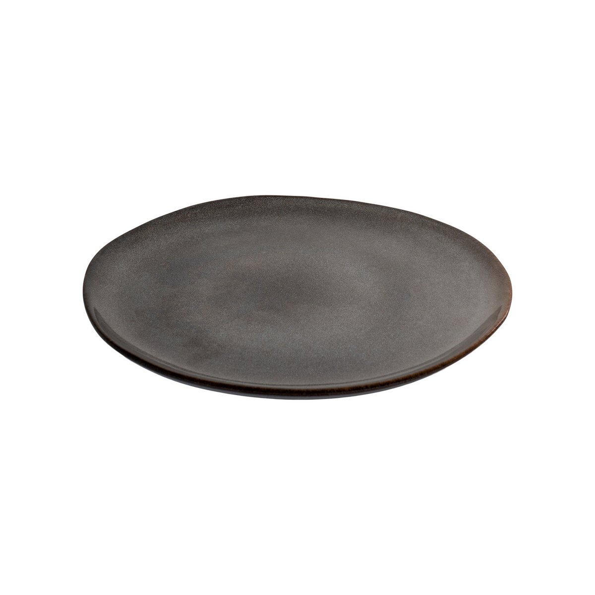 House Nordic - Selma Lunch Plate - Assiette à déjeuner, céramique, gris/marron, ø21 cm, lot de 4