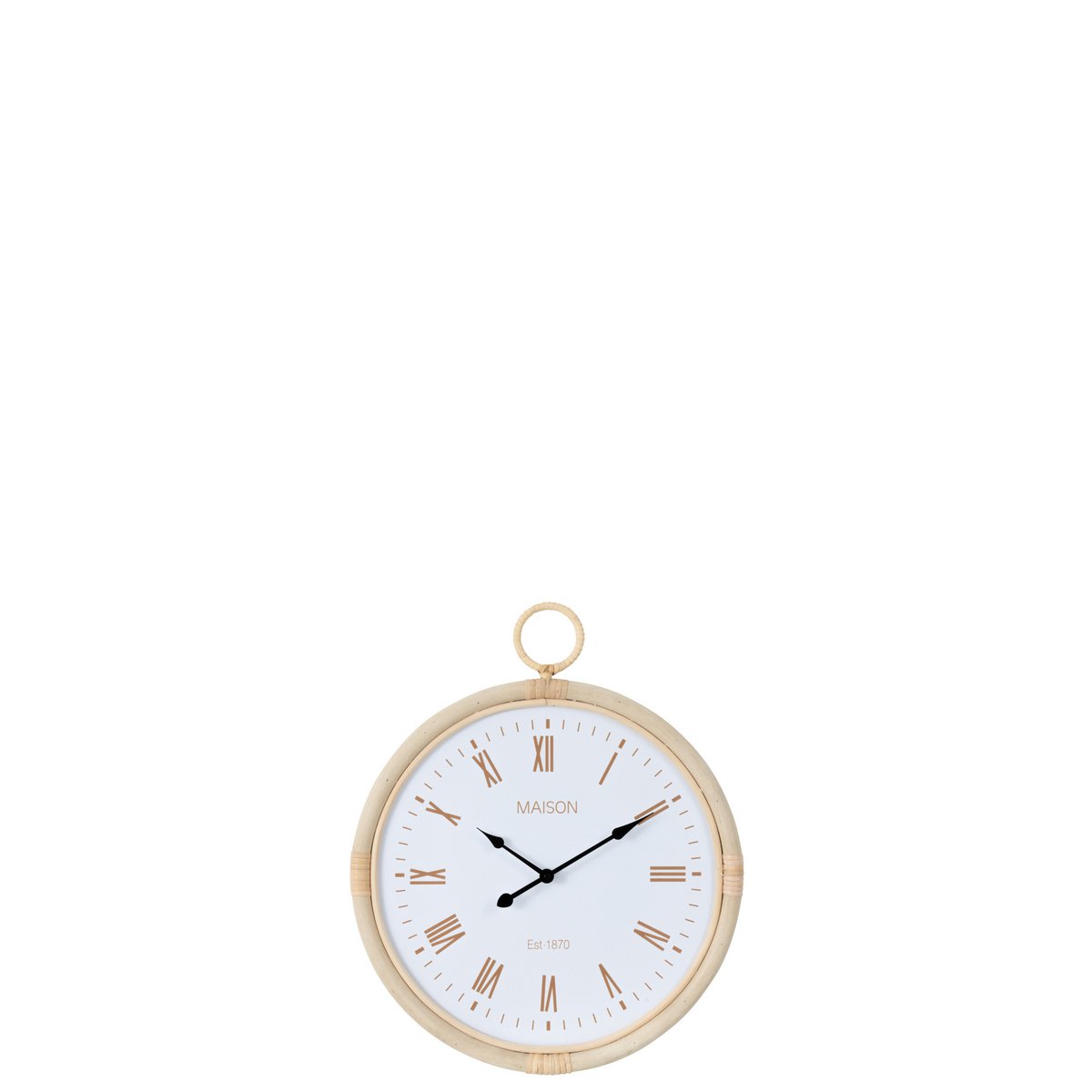 J-Line - Montre Murale Kyr - Rotin - Naturel/Blanc - Petit