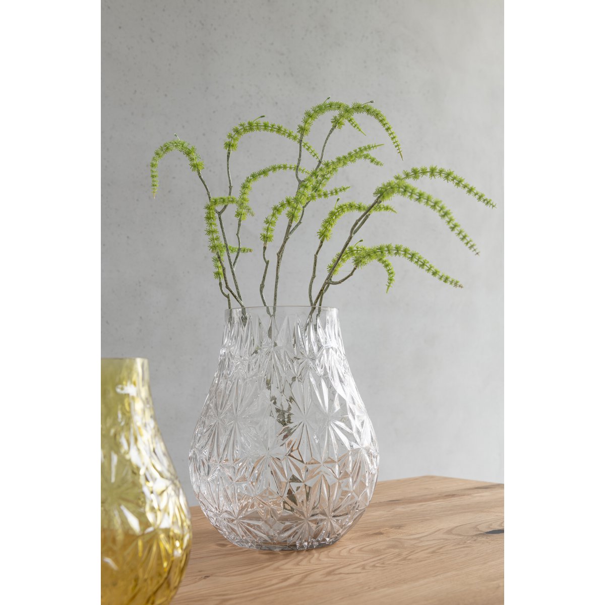 J-Line - Vase Nox Cut - Glas - Transparent - Groß