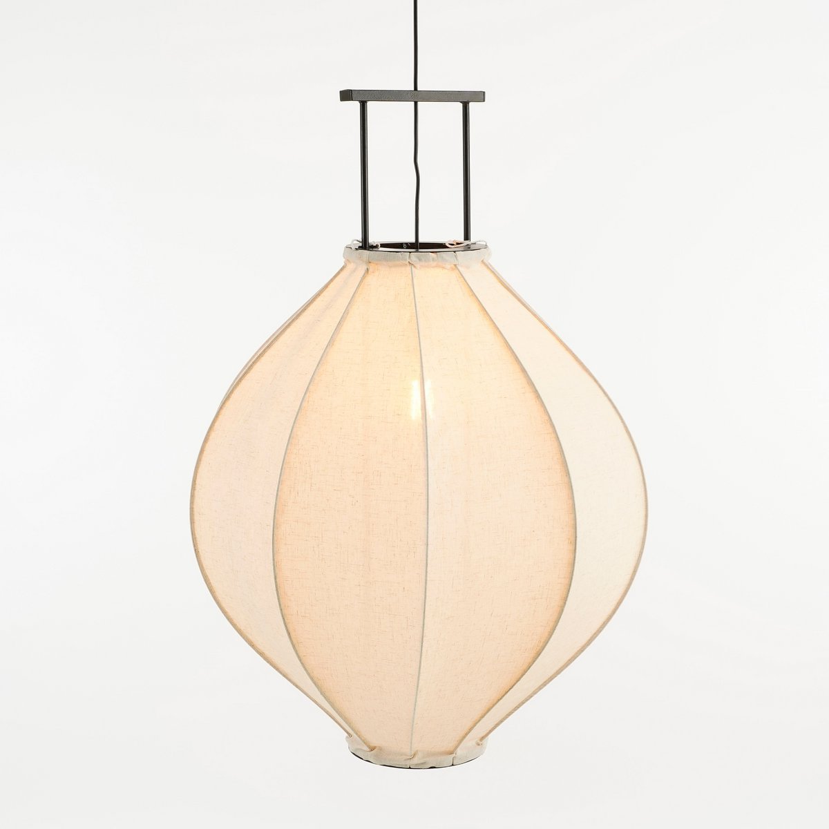 Mica Decorations - Lampe à Suspension Pego - H94 x Ø70 cm - Lin - Blanc Cassé