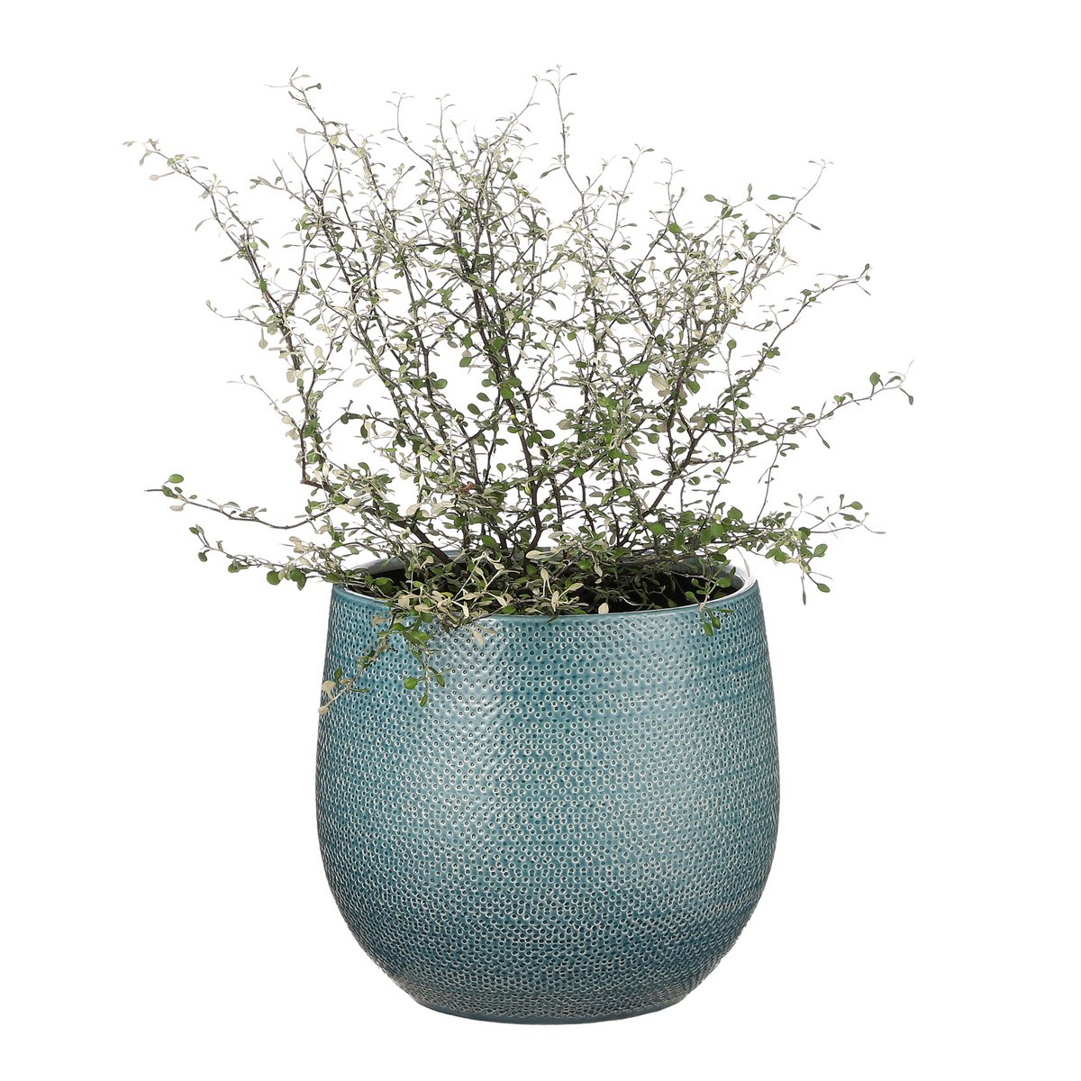 Mica Décorations - Pot de Fleurs Gabriel - H19 x Ø21 cm - Céramique - Bleu