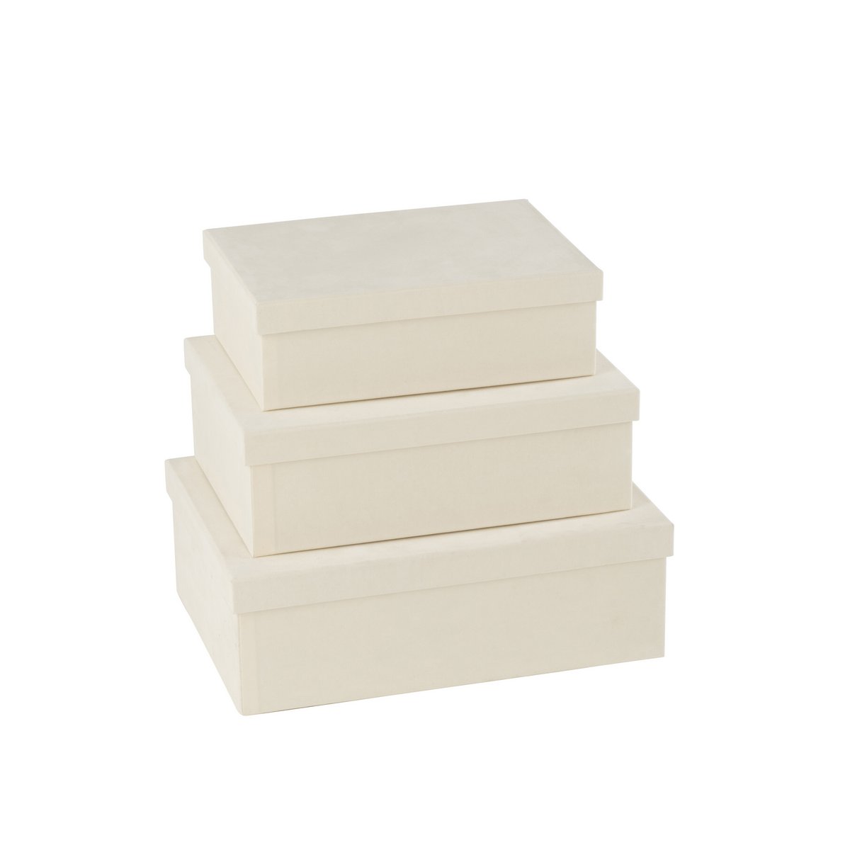 J-Line - Set Van 3 Dozen Rechthoekig Fluweel Papier Wit