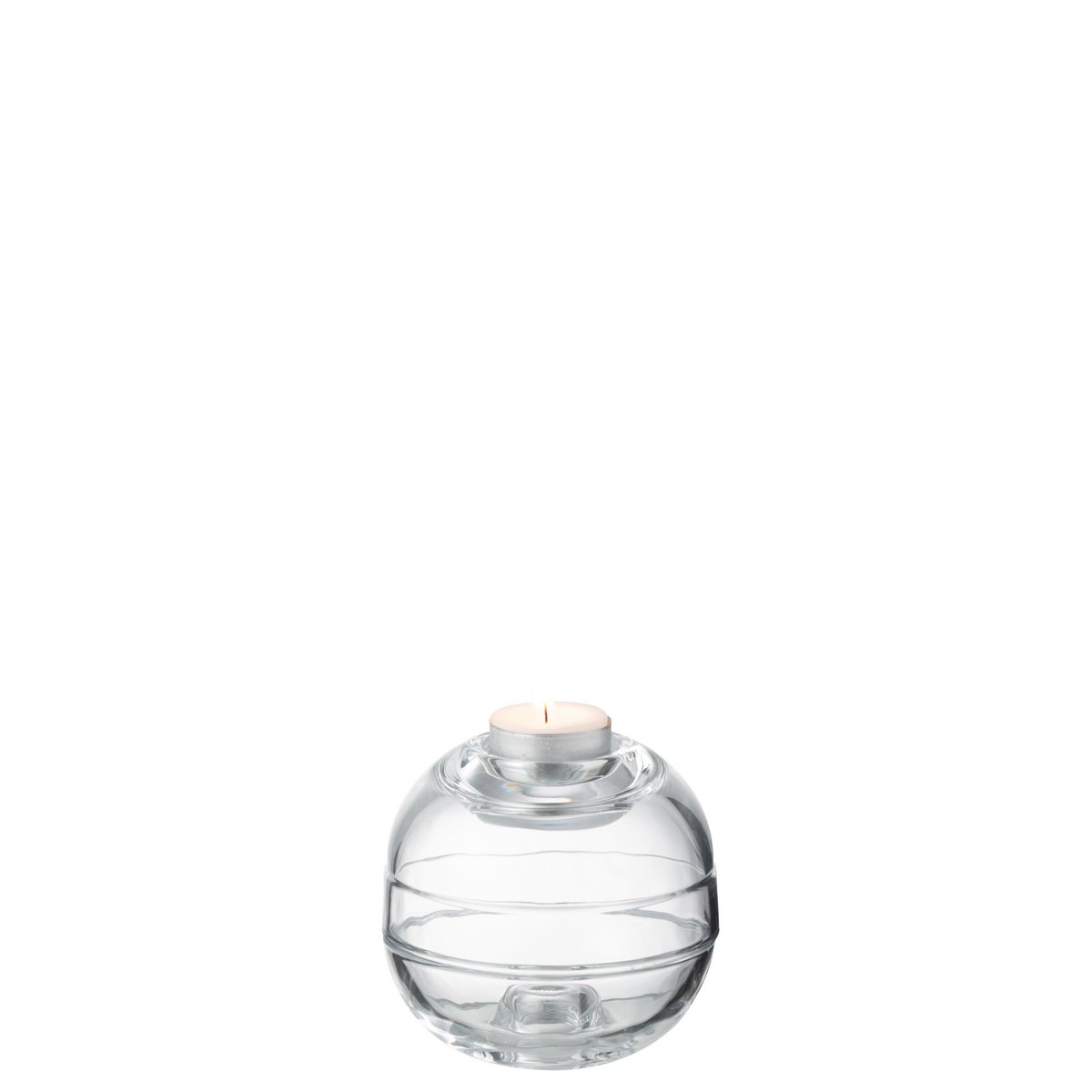 J-Line - Bougeoir Pot Verre Transparent