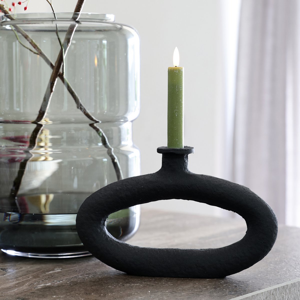 Vase the World - Kaarsenhouder - Rocha rough black