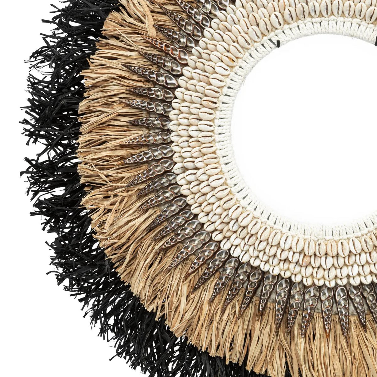 Bazar Bizar - Decoratief figuur op standaard 'Mojo Raffia' (Naturel Zwart)