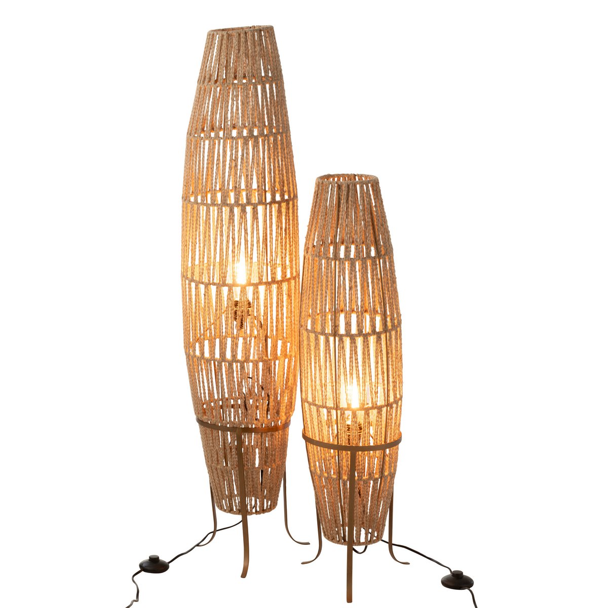 J-Line - Lampadaire 'Jace' (Taille L, Beige, Jute)