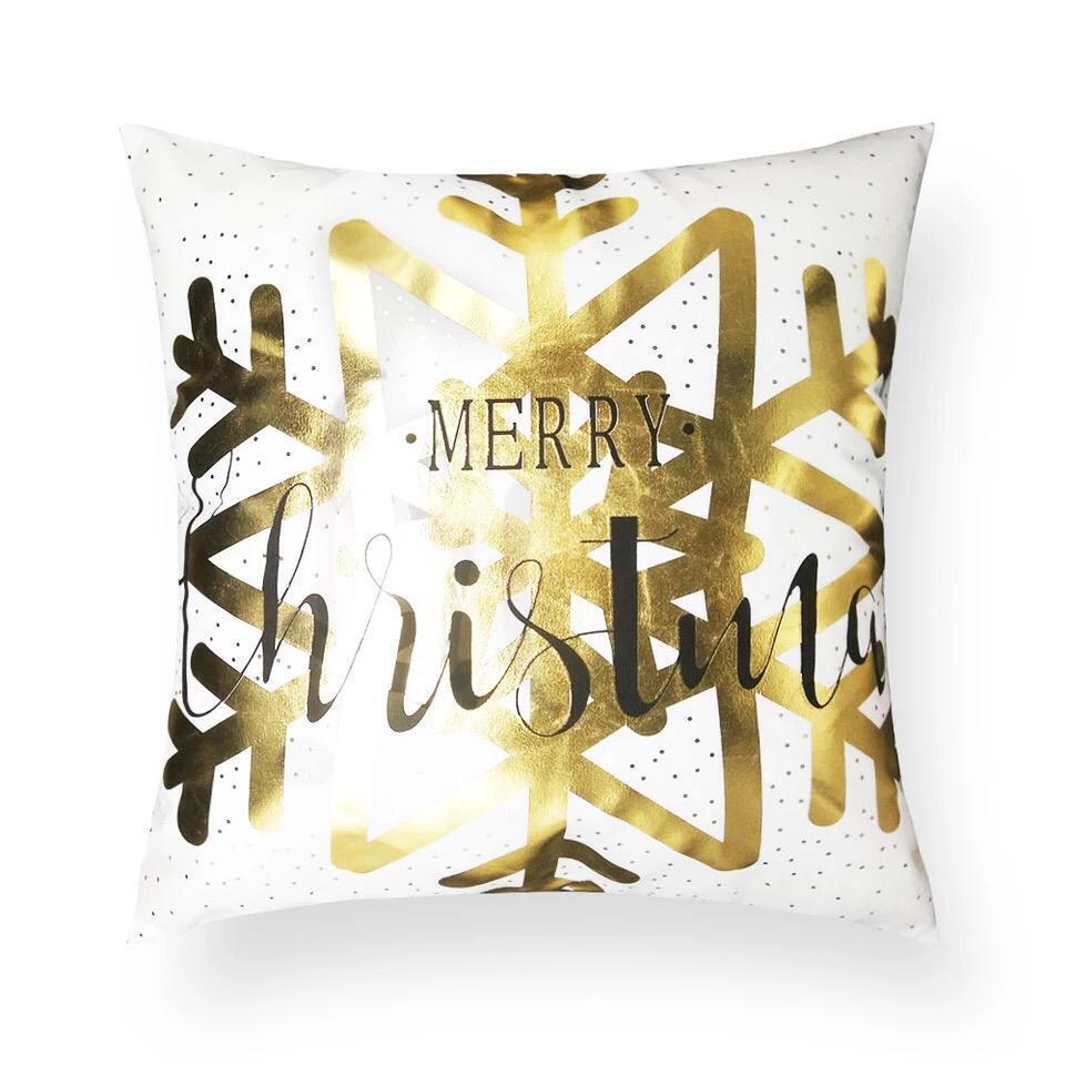 By Javy - Kussenhoes Kerst - Gouden Sneeuwvlok