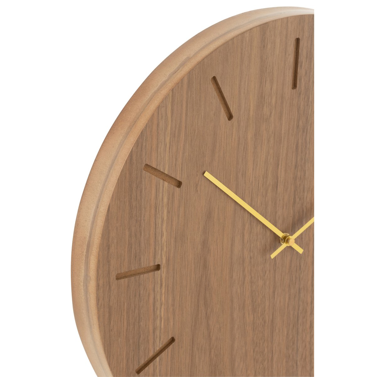 J-Line - Runde Uhr - Holz - Natur - Ø4cm