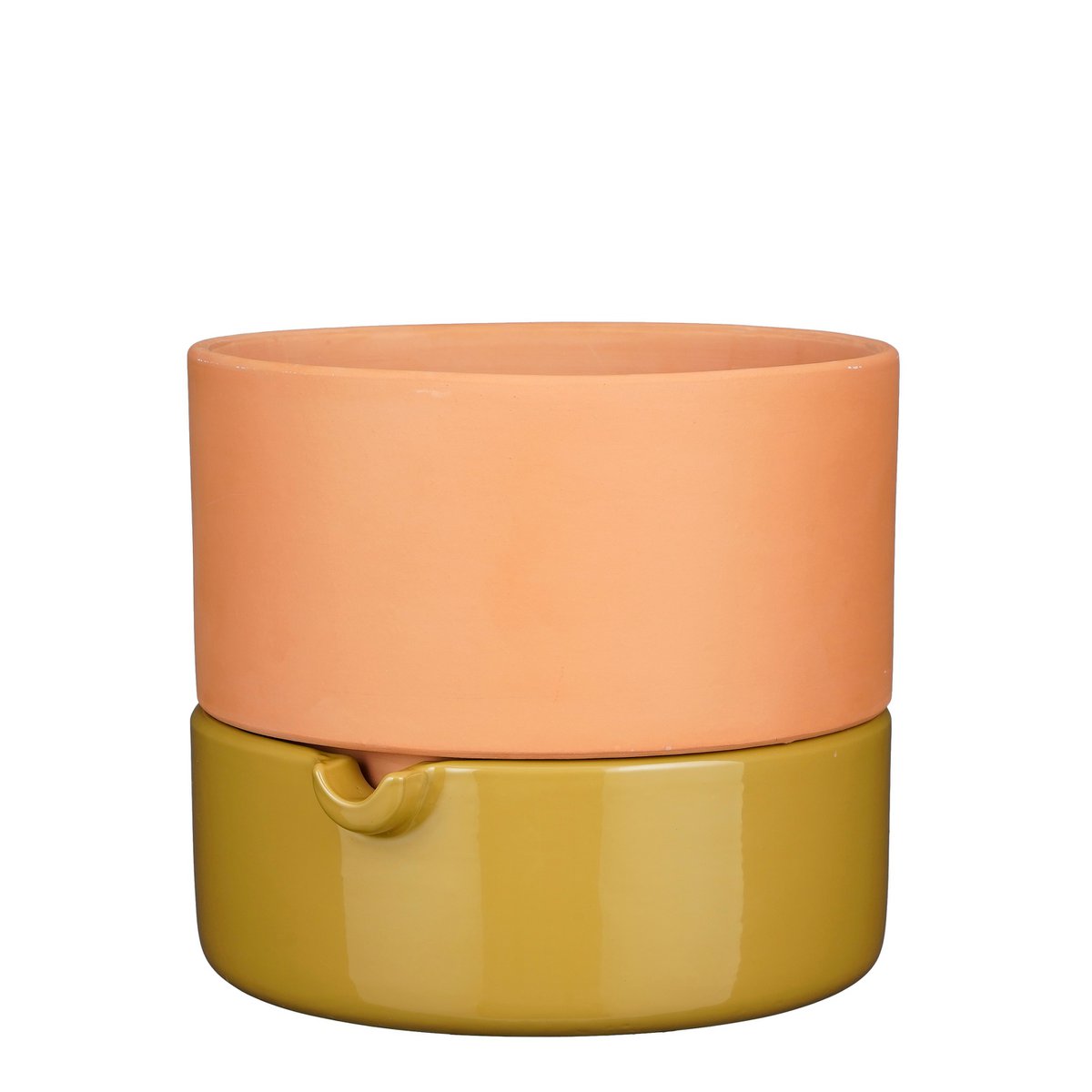 Mica Décorations - Pot de Fleur Venna avec Système d'Arrosage - H20,5 x Ø24 cm - Terre Cuite - Ocre