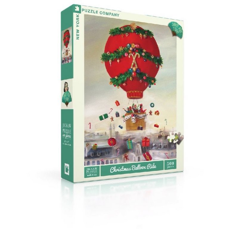 New York Puzzle Company - Puzzle 'Vol en montgolfière de Noël' (500 pièces)