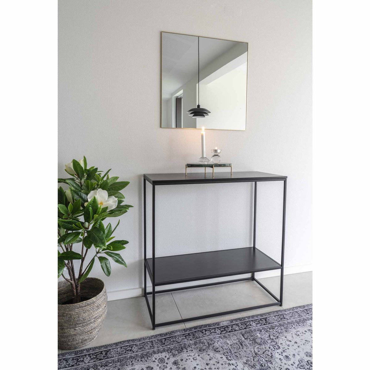 House Nordic - Miroir Jersey carré - Aspect laiton, 60x60 cm