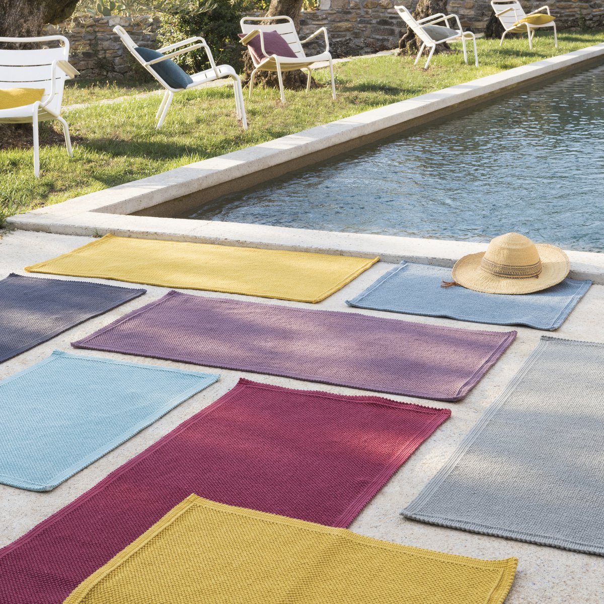 VIVARAISE - Tapis de bain uni Etia Perle 54 x 110