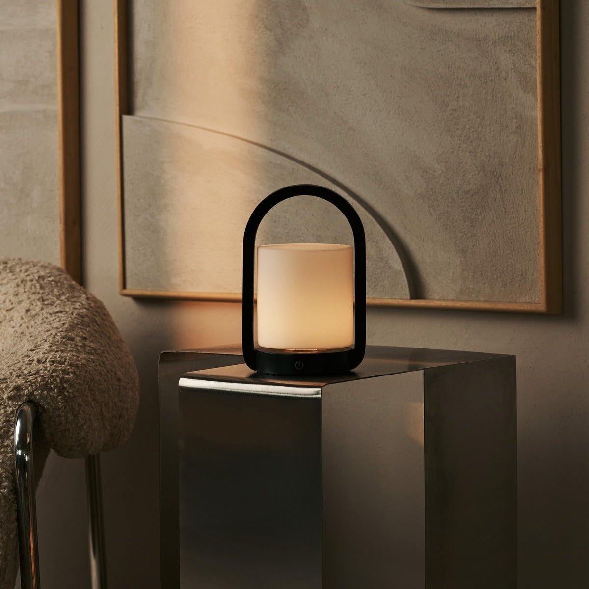 Tavellio-Amsterdam - George donkerbruine houten lamp – oplaadbaar, dimbaar en draagbaar