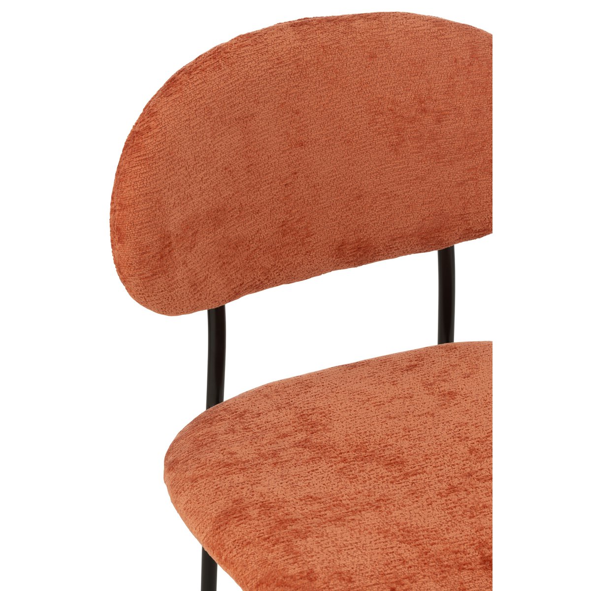 J-Line - Chaise de salle à manger Textile/Métal Orange Rouille