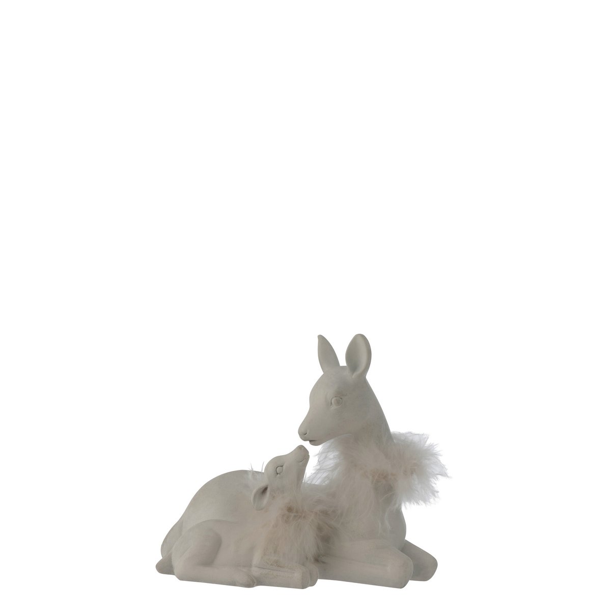 J-Line - Cerf couché 2 pièces en poly blanc