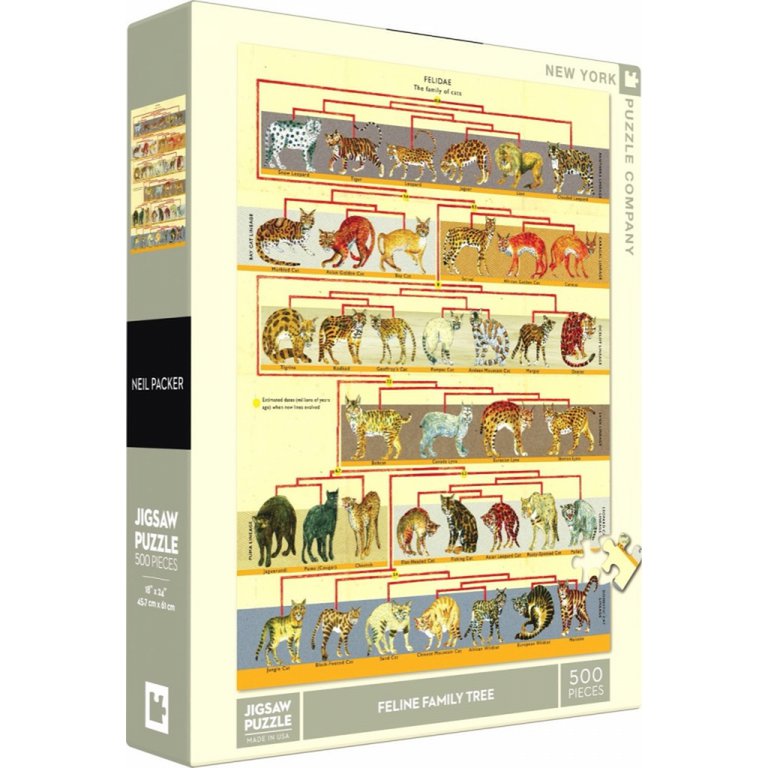 New York Puzzle Company - Puzzle „Feline Family Tree“ (500 Teile)