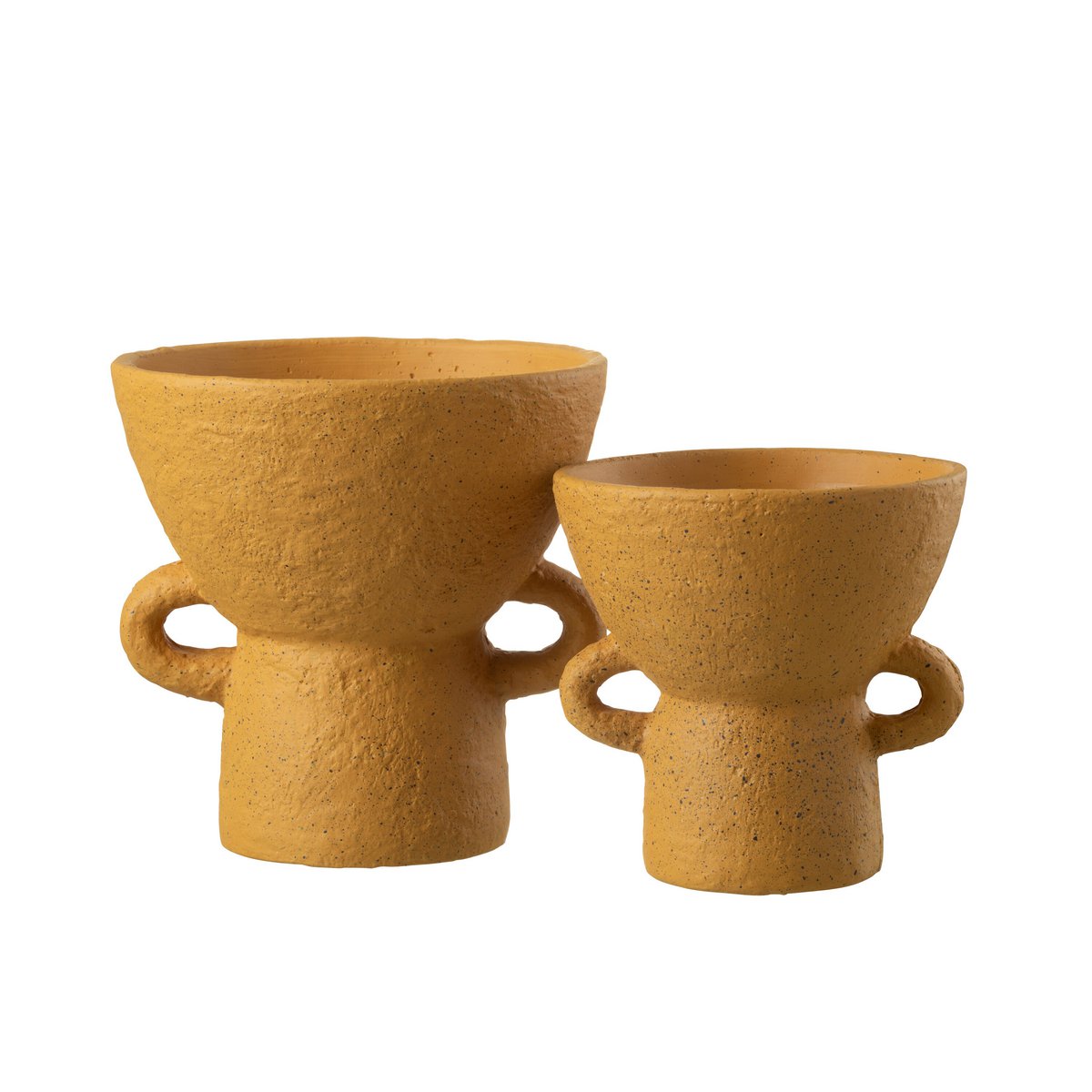 J-Line - Vase Zenia - Céramique - Ocre - Grand - Ø25,00cm