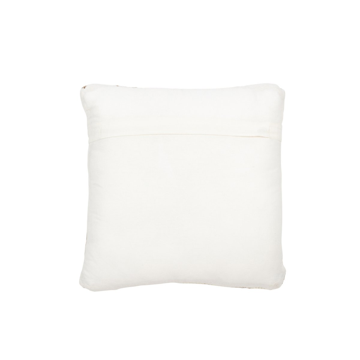 J-Line - Coussin Carrés Ethniques - Laine/Coton - Crème/Beige